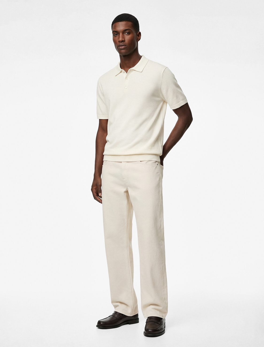   Regular Fit Kol Detaylı Düğmeli Polo Yaka Kısa Kollu Triko Tişört