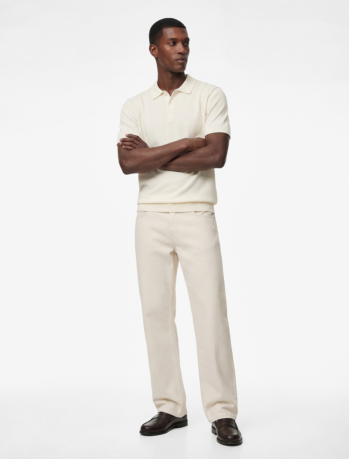   Regular Fit Kol Detaylı Düğmeli Polo Yaka Kısa Kollu Triko Tişört