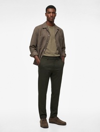 Regular Fit Cepli Viskon Karışımlı Düğmeli Kumaş Pantolon