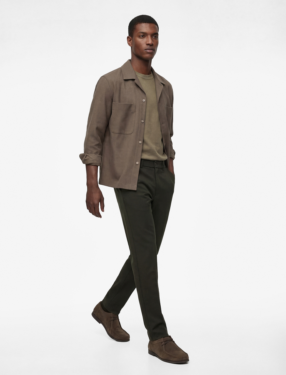   Regular Fit Cepli Viskon Karışımlı Düğmeli Kumaş Pantolon