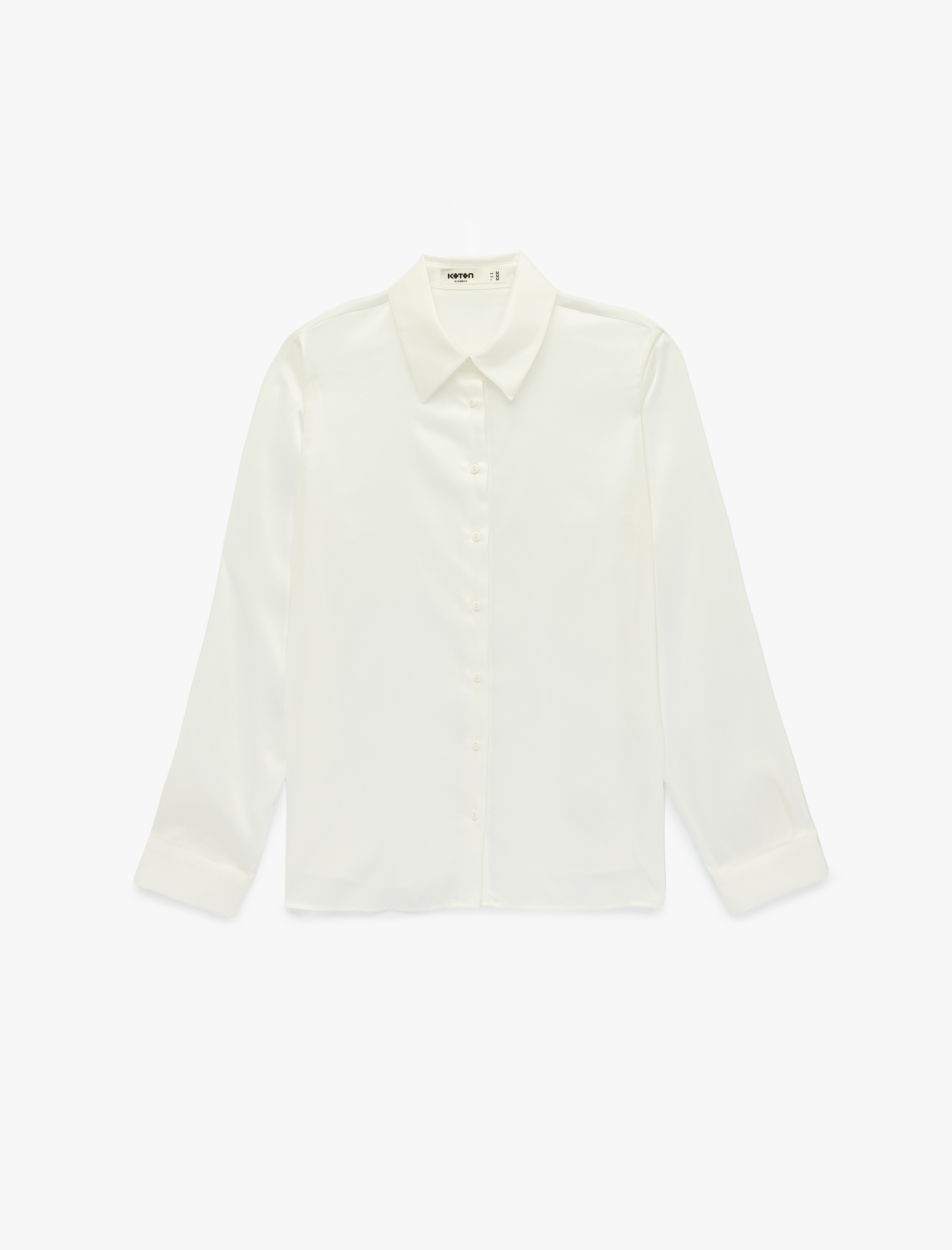   Regular Fit Uzun Kollu Klasik Yaka Düğmeli Saten Gömlek