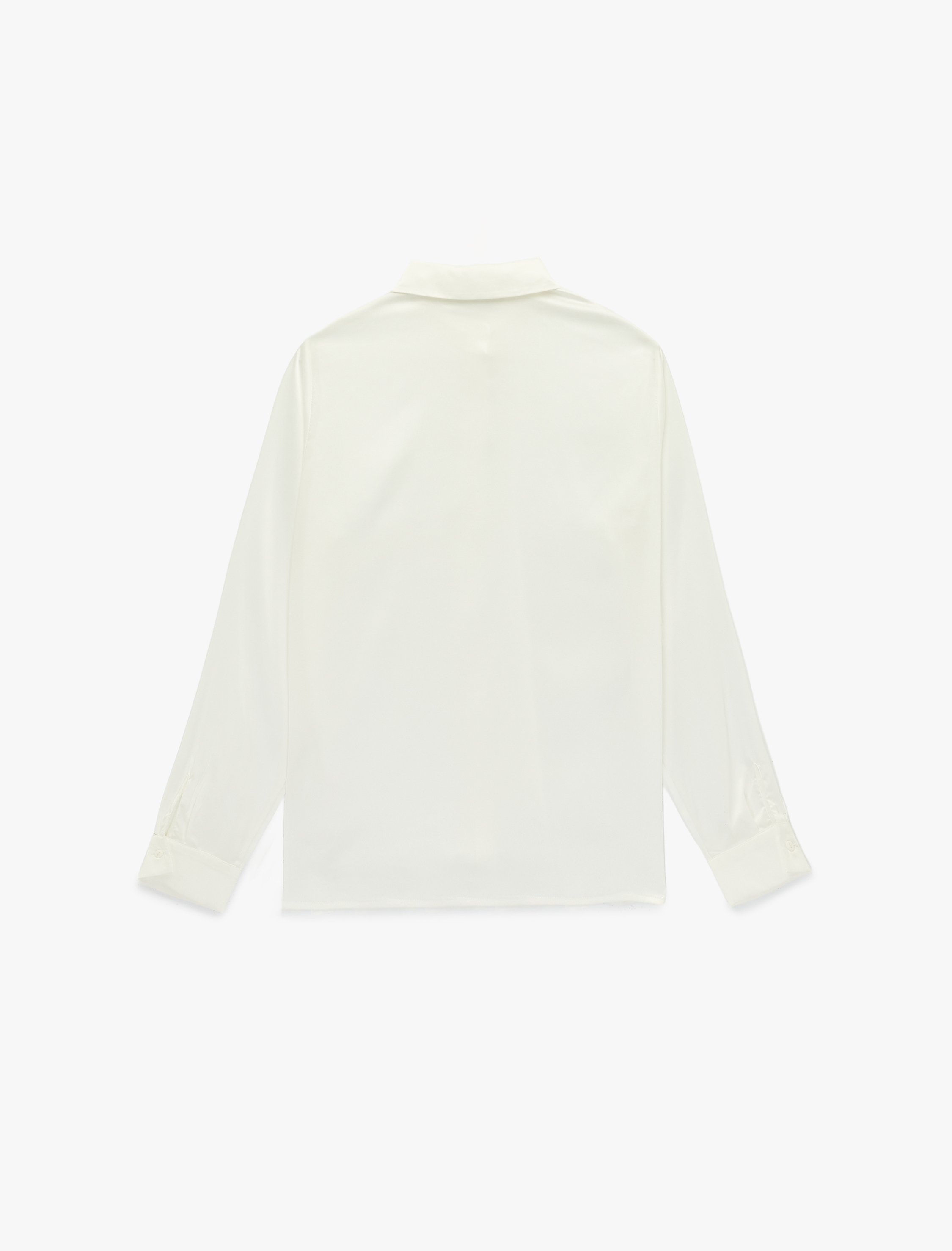   Regular Fit Uzun Kollu Klasik Yaka Düğmeli Saten Gömlek