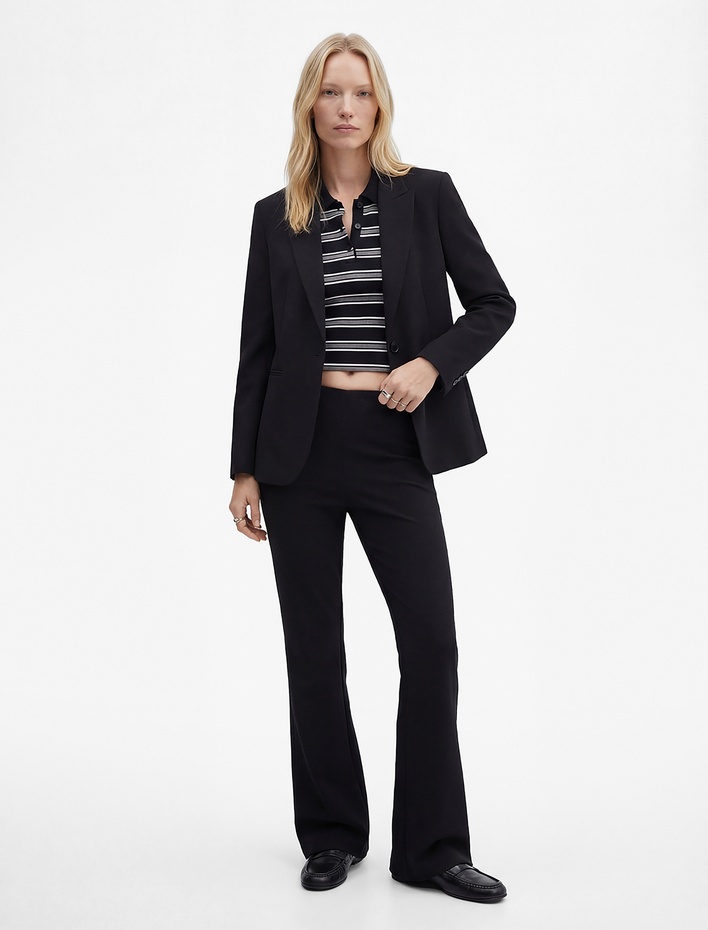  Scuba Kumaş Slim Fit İspanyol Paça Tayt