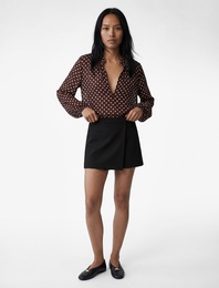 Regular Fit Kruvaze Mini Şort Etek