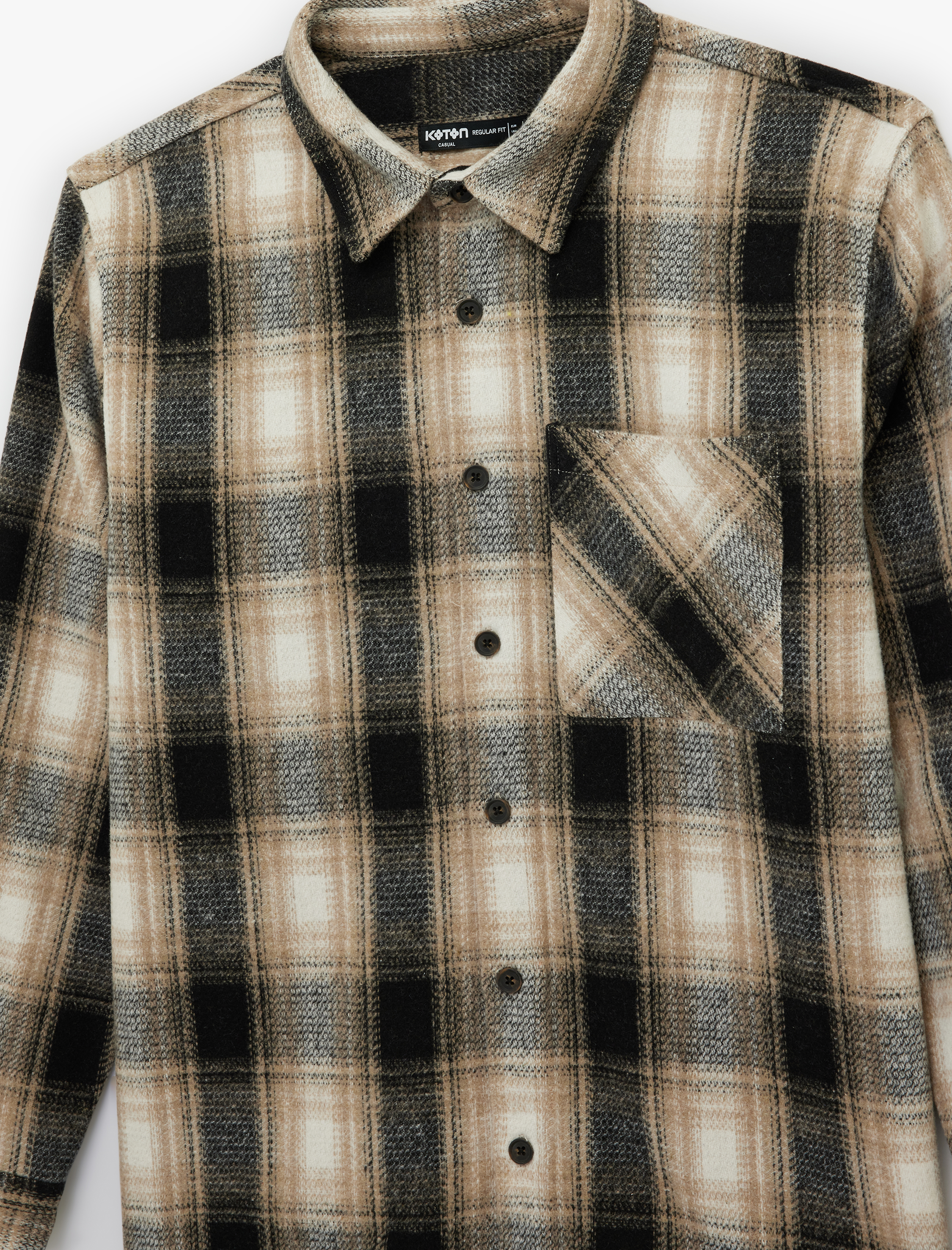   Regular Fit Klasik Yaka Cepli Uzun Kollu Oduncu Gömleği