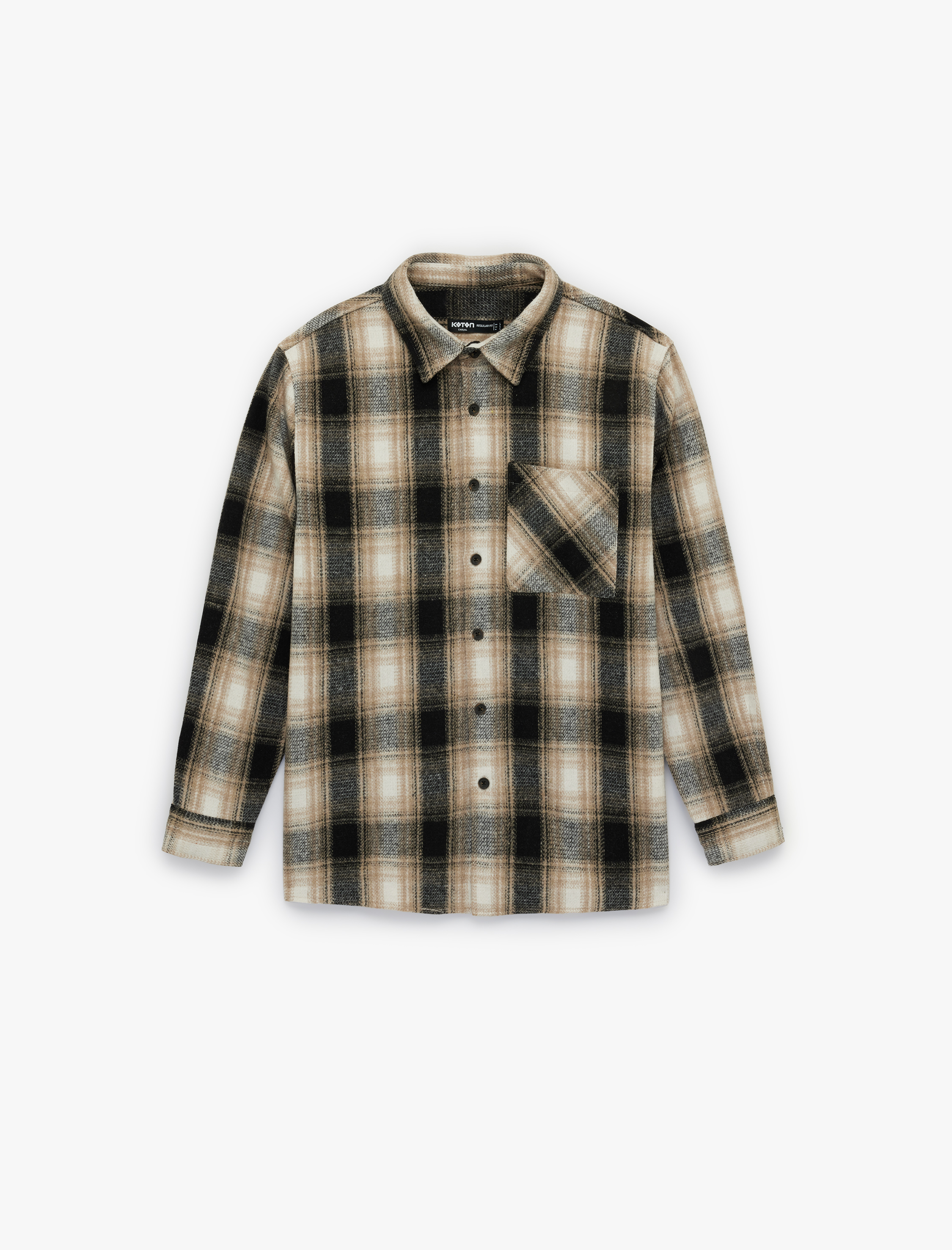   Regular Fit Klasik Yaka Cepli Uzun Kollu Oduncu Gömleği