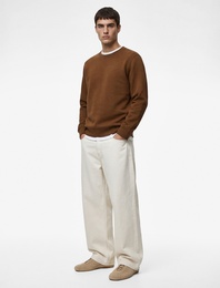 Uzun Kollu Pamuklu Basic Bisiklet Yaka Sweatshirt