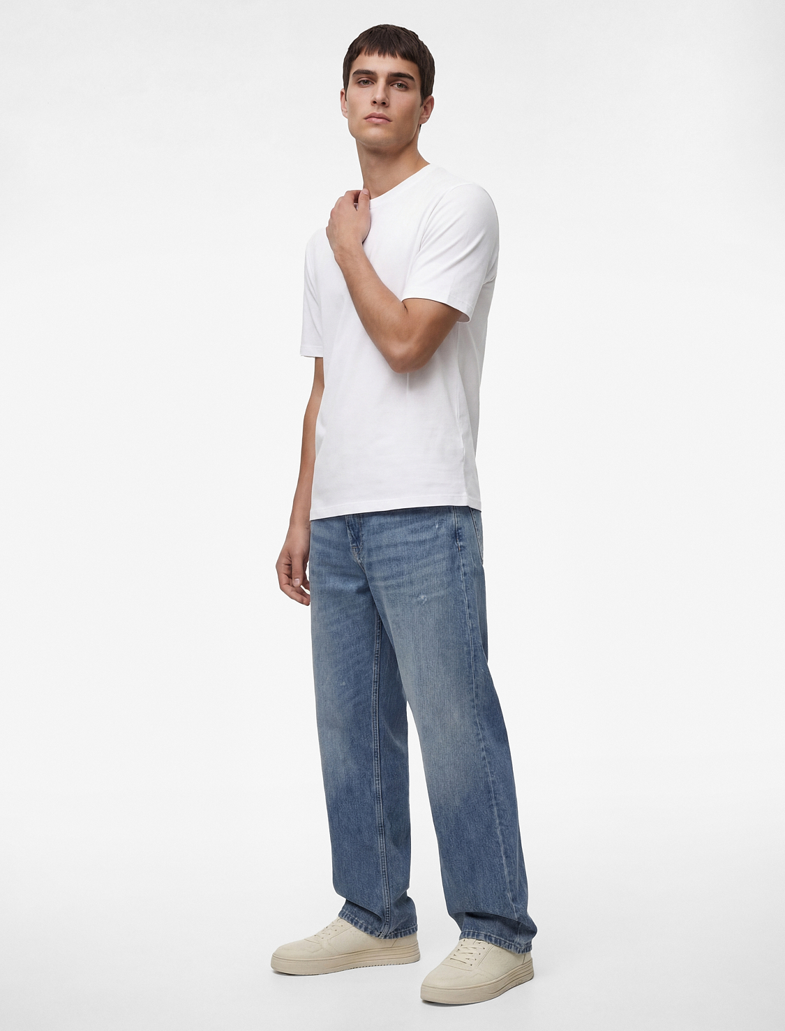   Regular Fit Kısa Kollu Pamuklu Basic Bisiklet Yaka Tişört