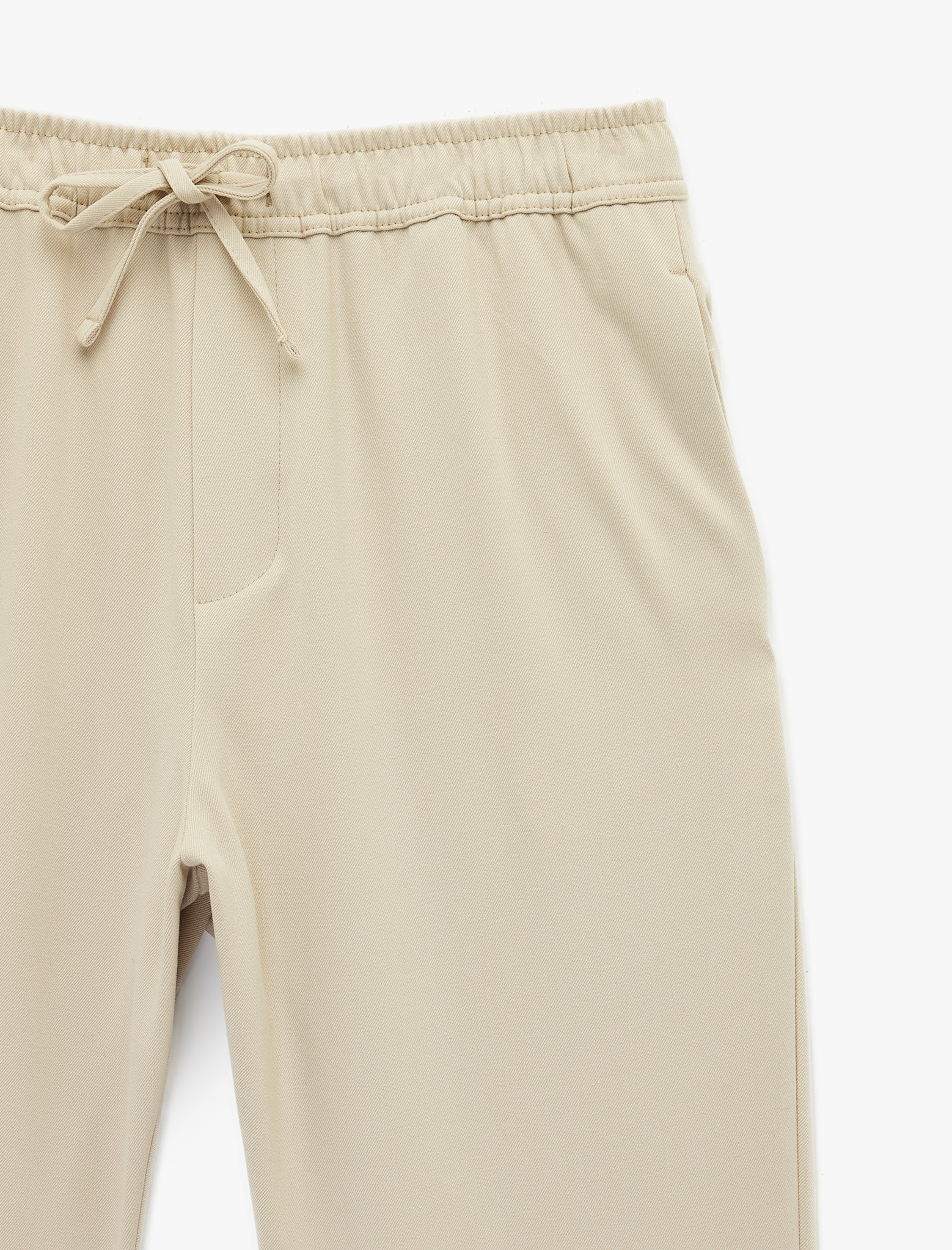   Regular Fit Cepli Beli Bağcıklı Kumaş Pantolon