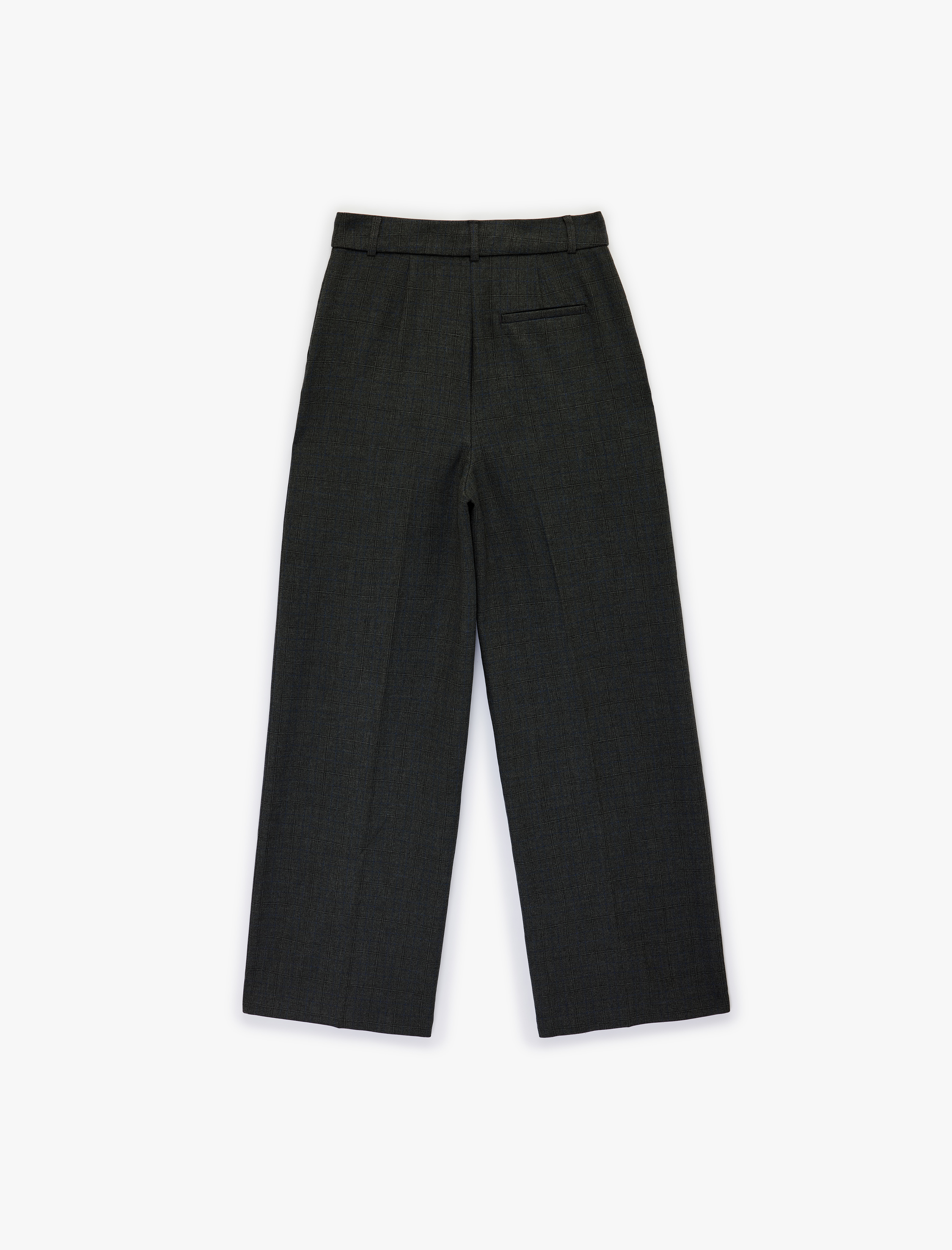   Yüksek Bel Cepli Viskon Karışımlı Palazzo Pantolon