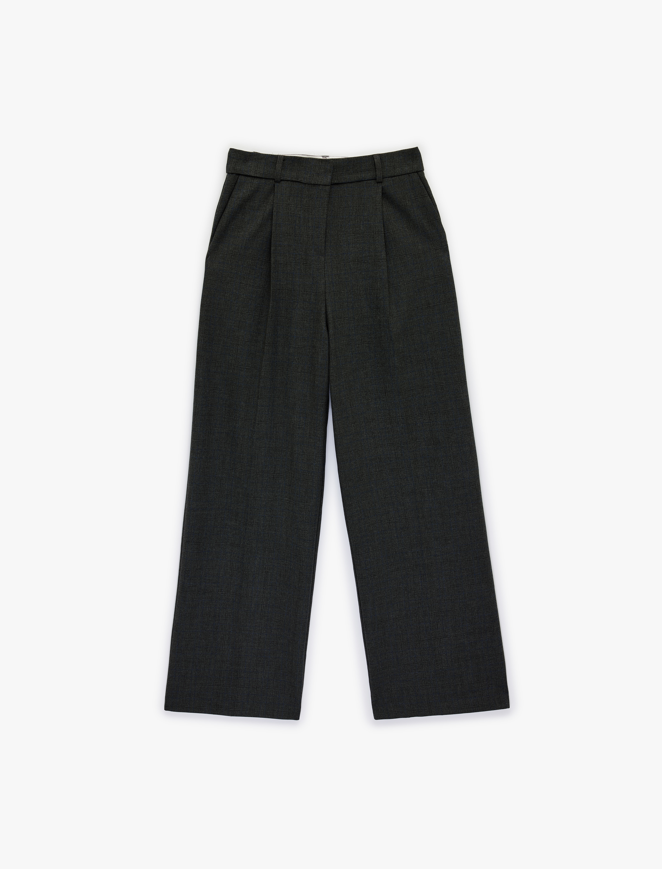   Yüksek Bel Cepli Viskon Karışımlı Palazzo Pantolon