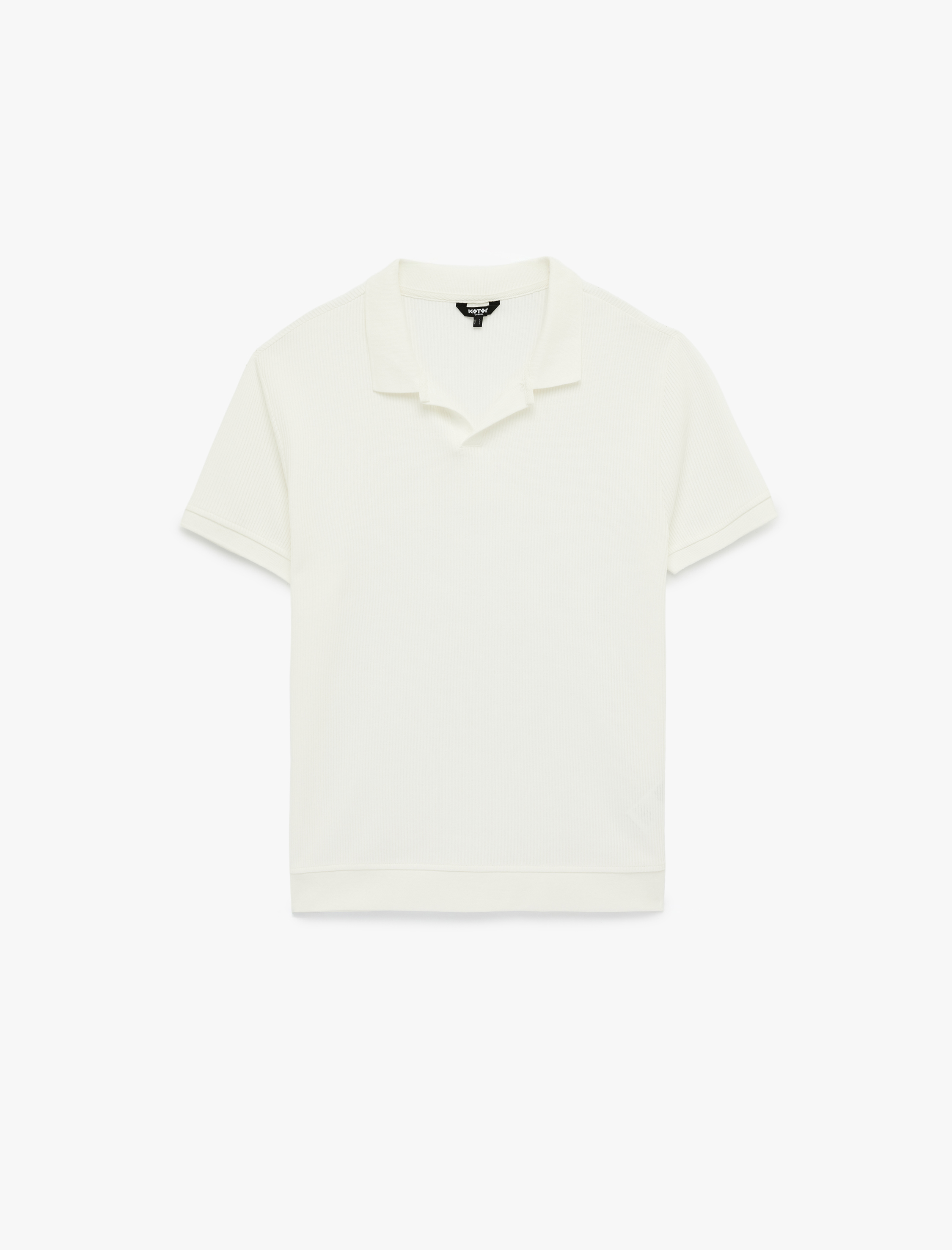   Regular Fit Kısa Kollu Pamuklu Fitilli Polo Yaka Tişört