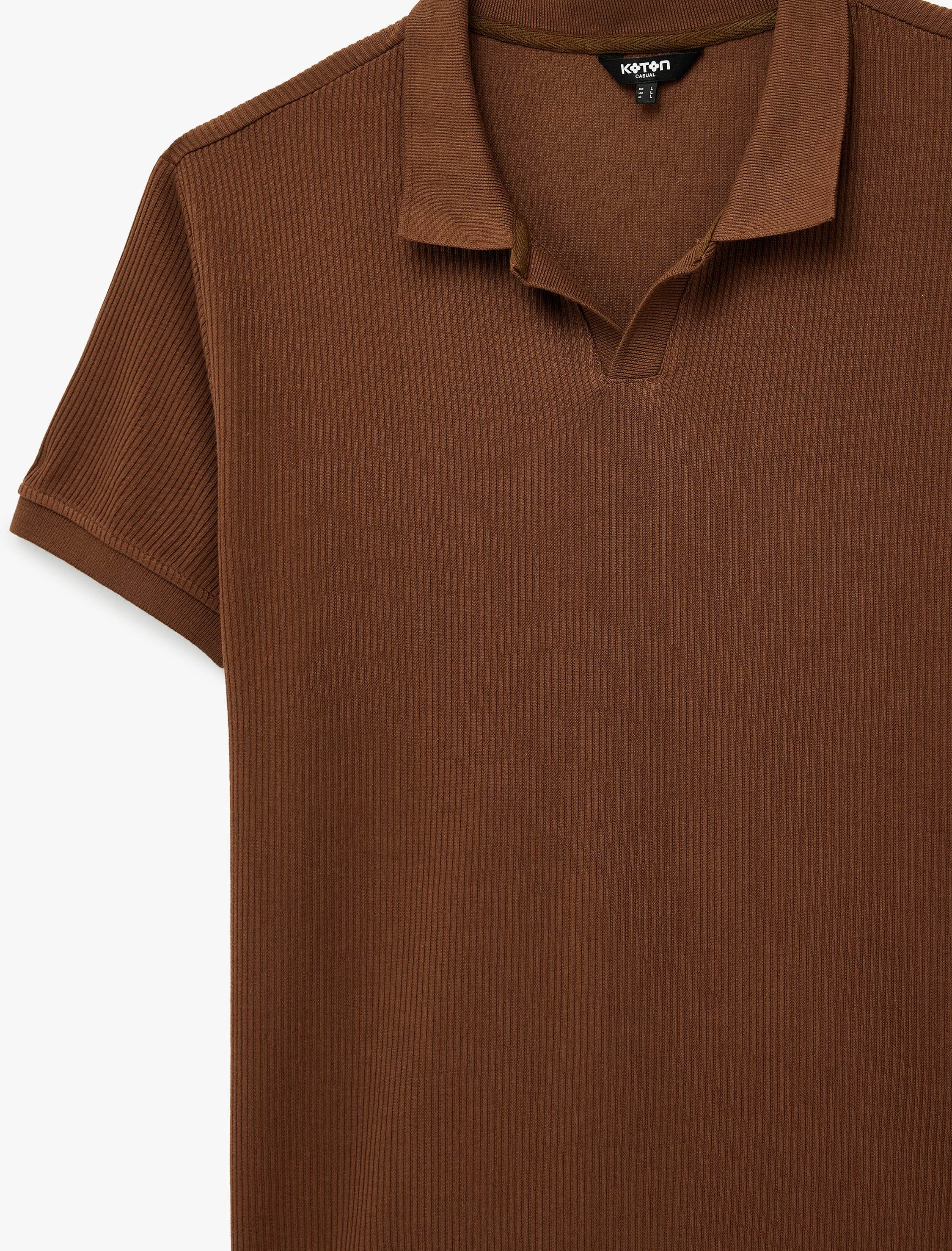   Regular Fit Kısa Kollu Pamuklu Fitilli Polo Yaka Tişört