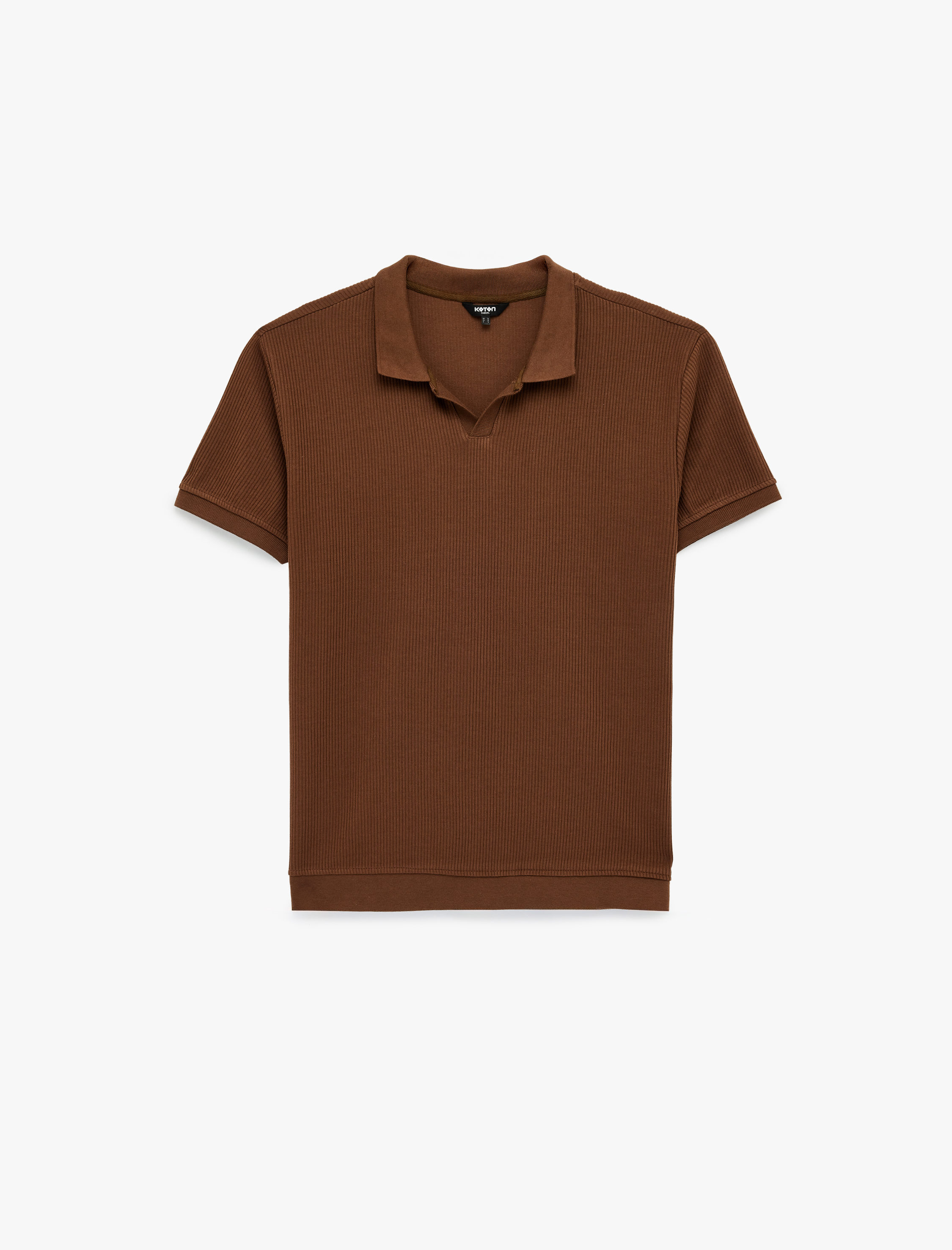   Regular Fit Kısa Kollu Pamuklu Fitilli Polo Yaka Tişört