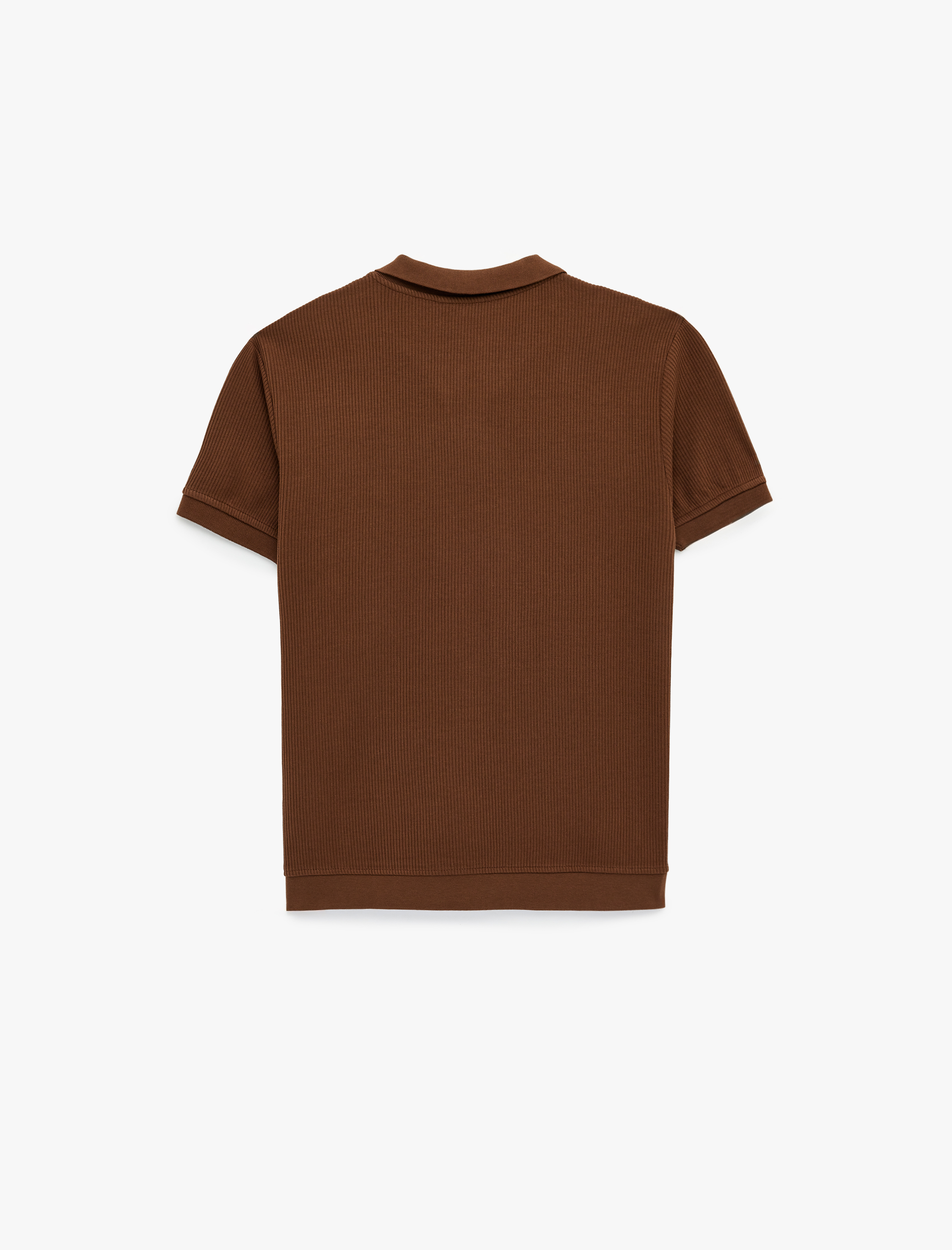   Regular Fit Kısa Kollu Pamuklu Fitilli Polo Yaka Tişört