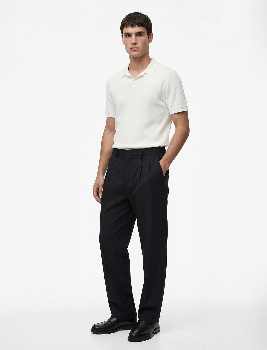   Regular Fit Kısa Kollu Pamuklu Fitilli Polo Yaka Tişört