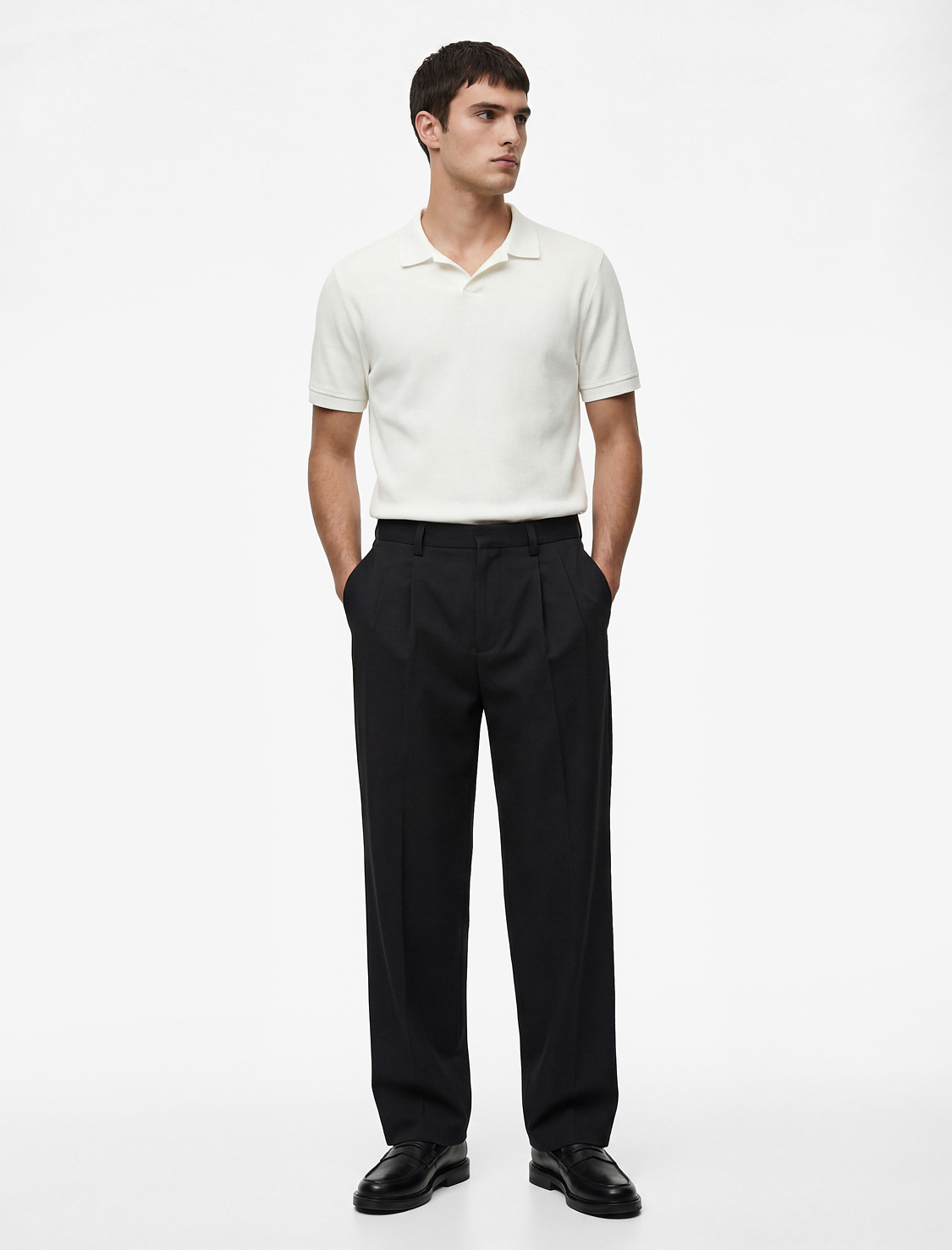   Regular Fit Kısa Kollu Pamuklu Fitilli Polo Yaka Tişört