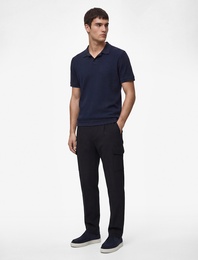 Regular Fit Kısa Kollu Pamuklu Fitilli Polo Yaka Tişört