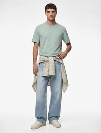 Pamuklu Regular Fit Kısa Kollu Basic Bisiklet Yaka Tişört