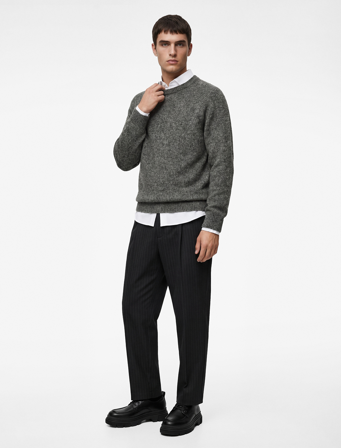   Regular Fit Uzun Kollu Bisiklet Yaka Triko Kazak