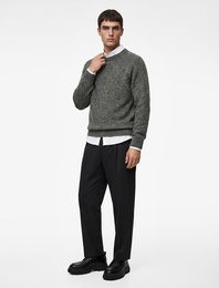 Regular Fit Uzun Kollu Bisiklet Yaka Triko Kazak