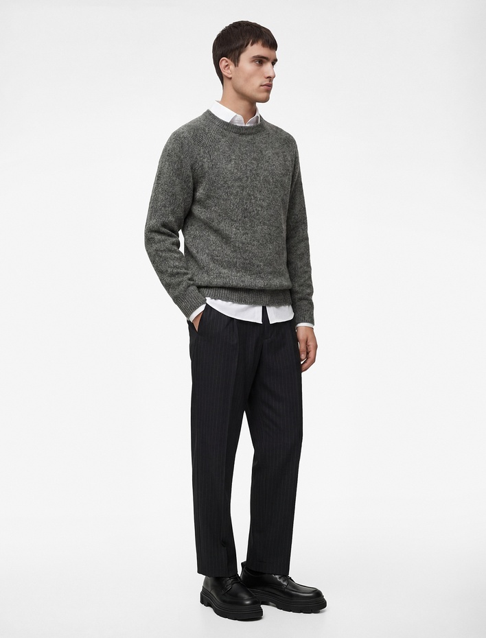  Regular Fit Uzun Kollu Bisiklet Yaka Triko Kazak