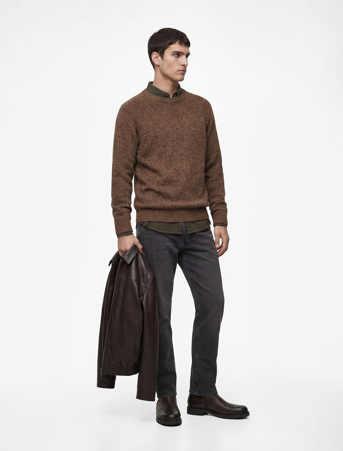   Regular Fit Uzun Kollu Bisiklet Yaka Triko Kazak