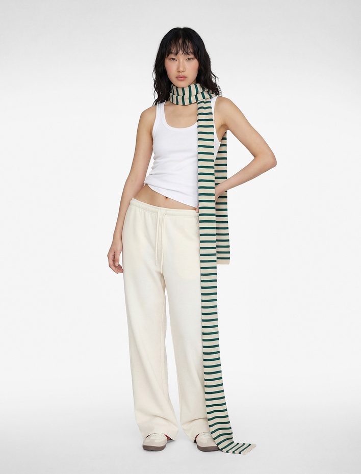  Modal Karışımlı Yüksek Bel Geniş Paça Beli Bağcıklı Eşofman Altı