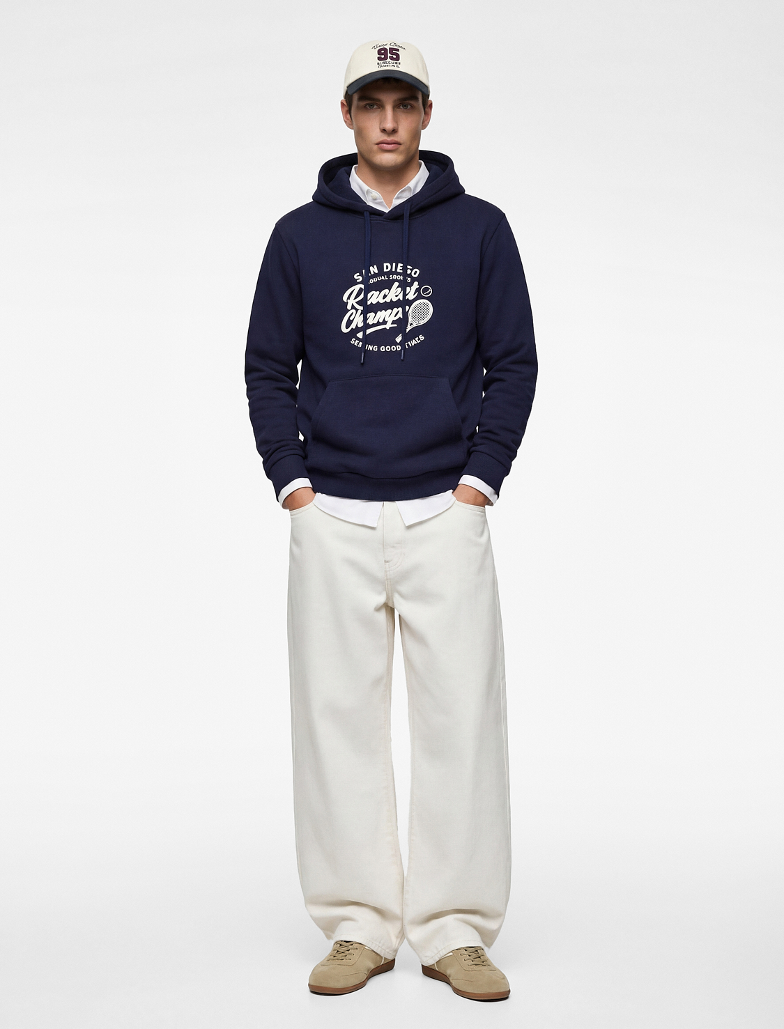   Pamuklu Uzun Kollu Baskılı Kapşonlu Sweatshirt