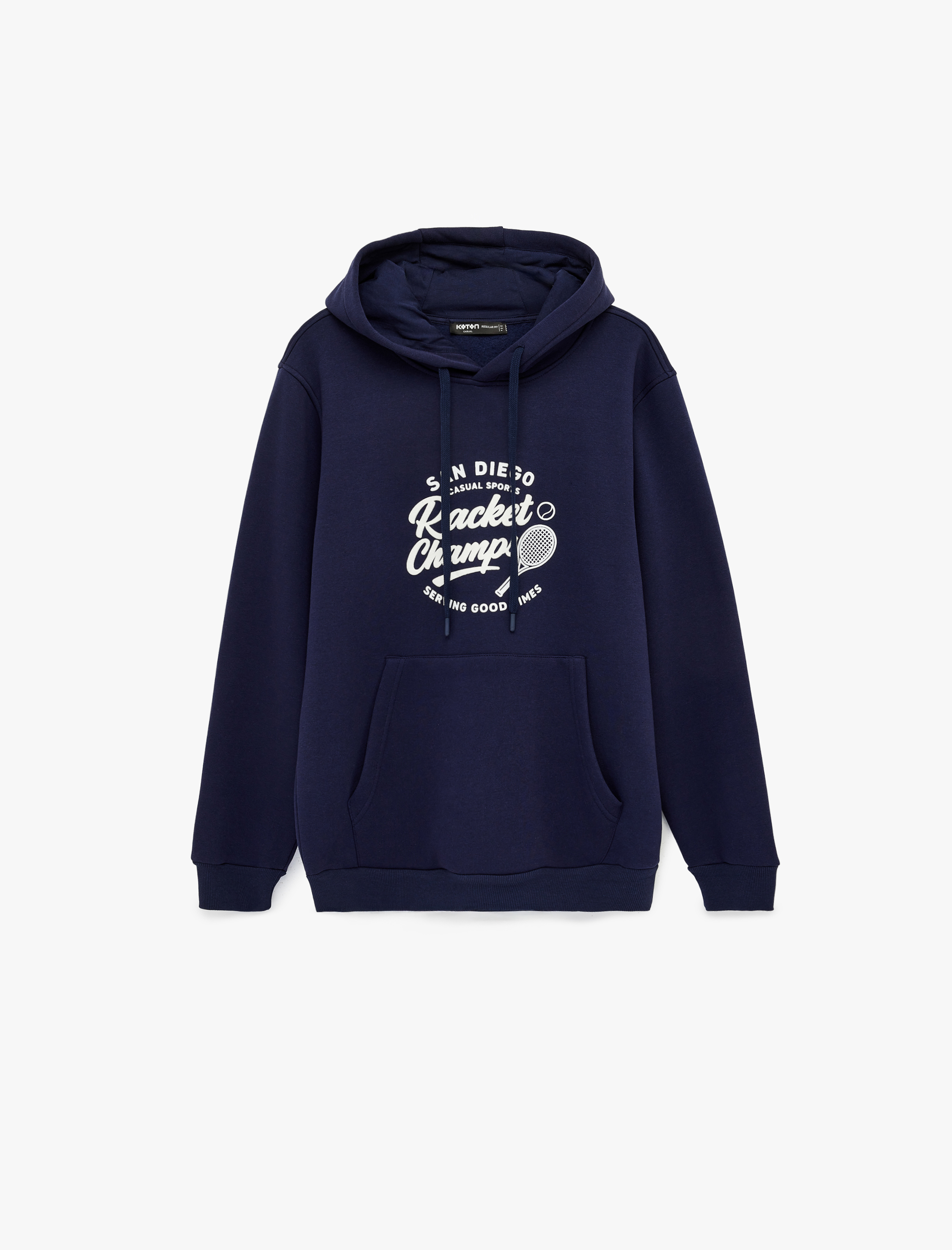   Pamuklu Uzun Kollu Baskılı Kapşonlu Sweatshirt