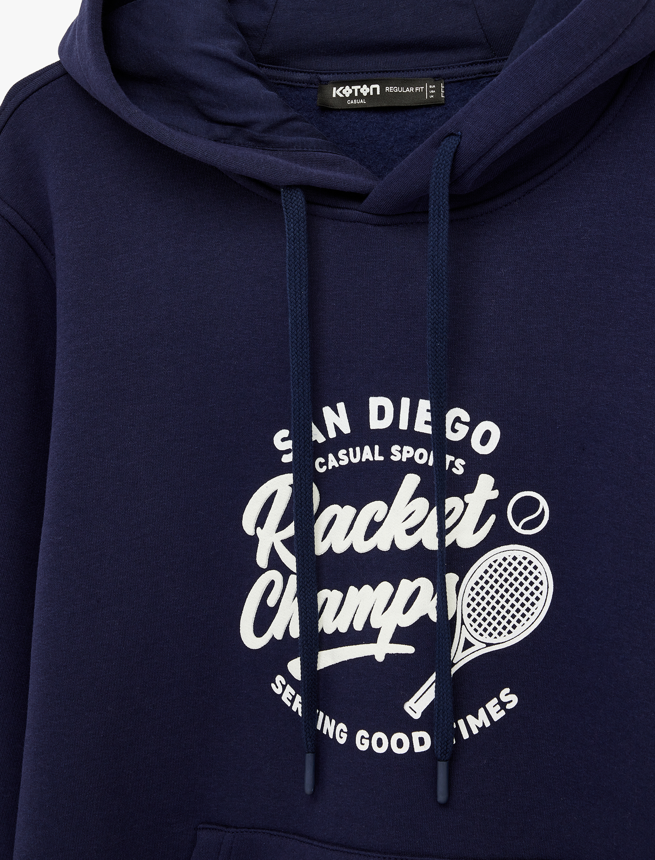   Pamuklu Uzun Kollu Baskılı Kapşonlu Sweatshirt