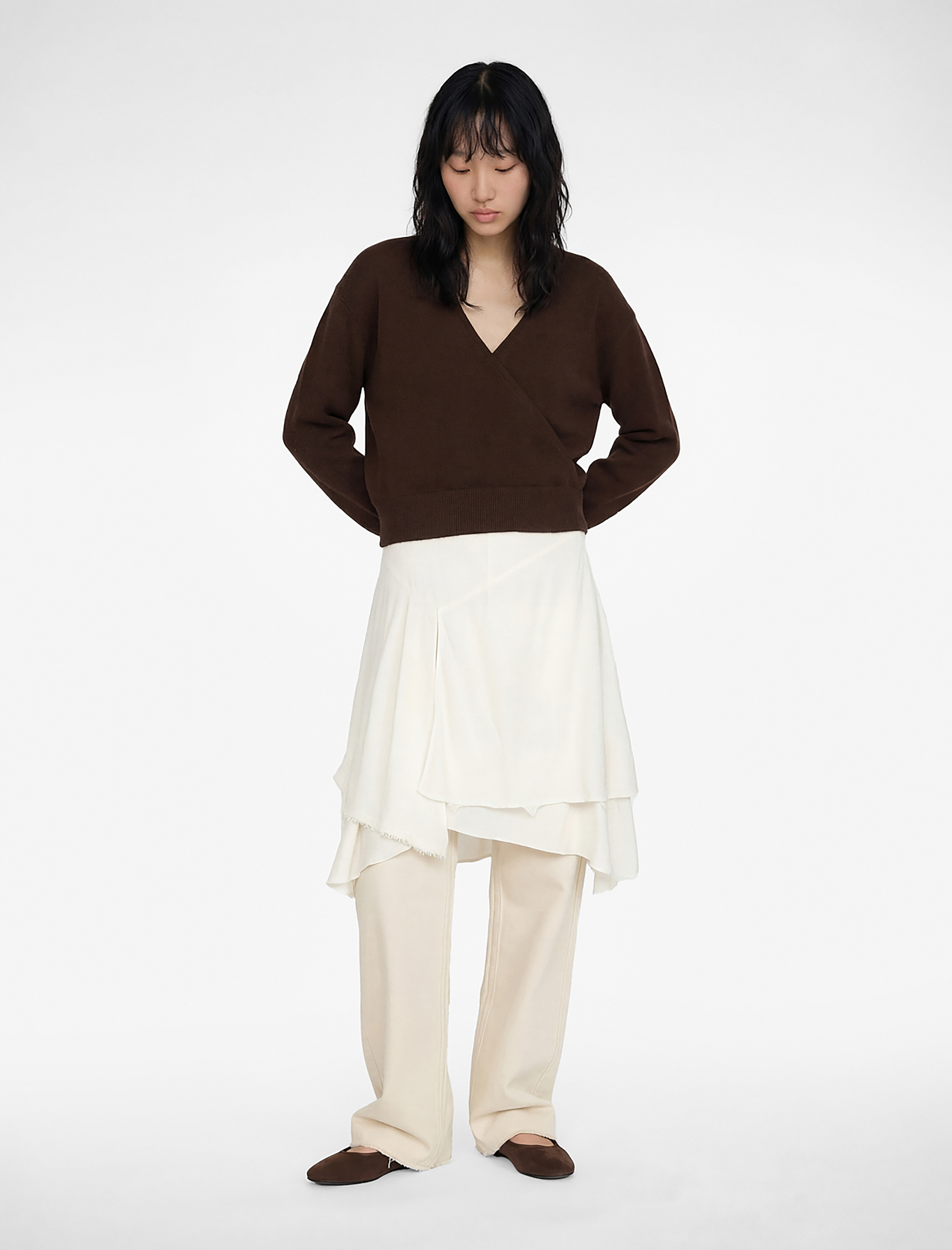   Kruvaze Yaka Uzun Kollu Triko Kazak