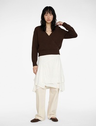 Kruvaze Yaka Uzun Kollu Triko Kazak