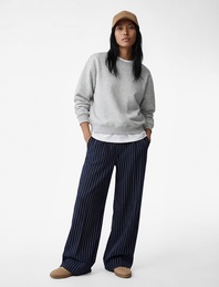 Şardonlu Uzun Kollu Bisiklet Yaka Sweatshirt