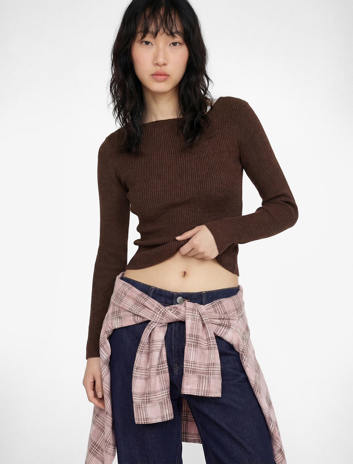   Slim Fit Uzun Kollu Asimetrik Yaka Triko Kazak