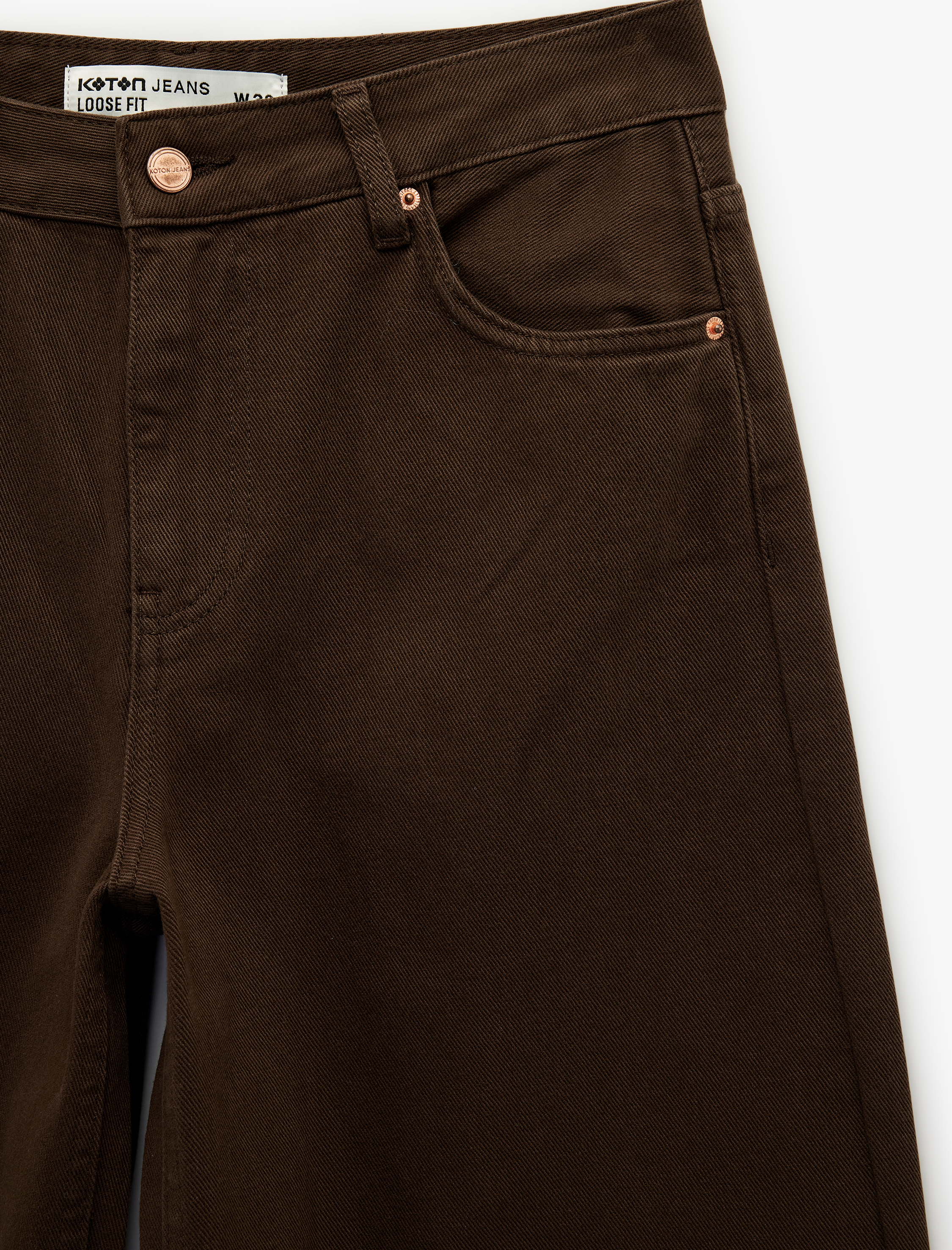   Pamuklu Düşük Bel Bol Kesim Denim Pantolon - Loose Straight Fit Jean