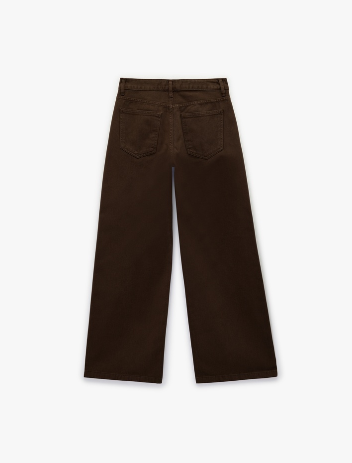  Pamuklu Düşük Bel Bol Kesim Denim Pantolon - Loose Straight Fit Jean