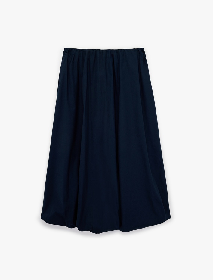  Pamuklu Poplin Midi Boy Balon Etek