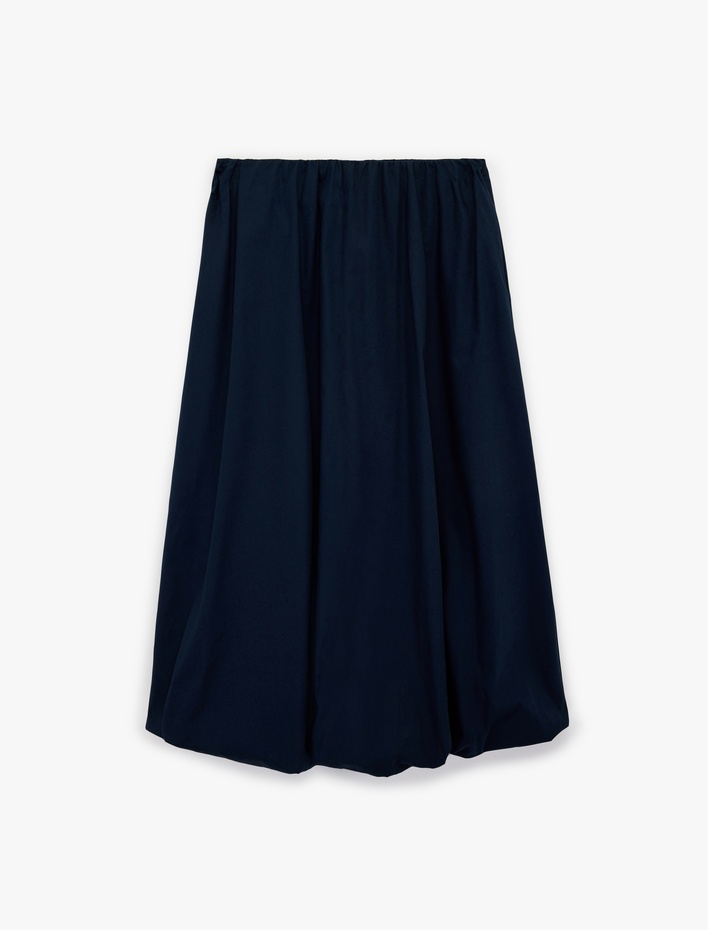  Pamuklu Poplin Midi Boy Balon Etek