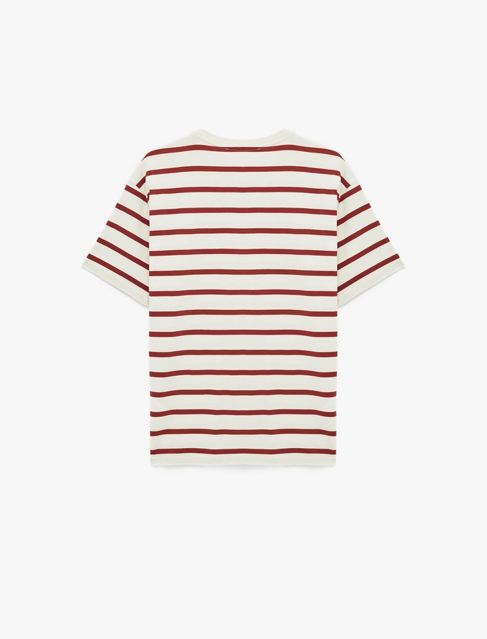  Pamuklu Kısa Kollu Bisiklet Yaka Basic Tişört