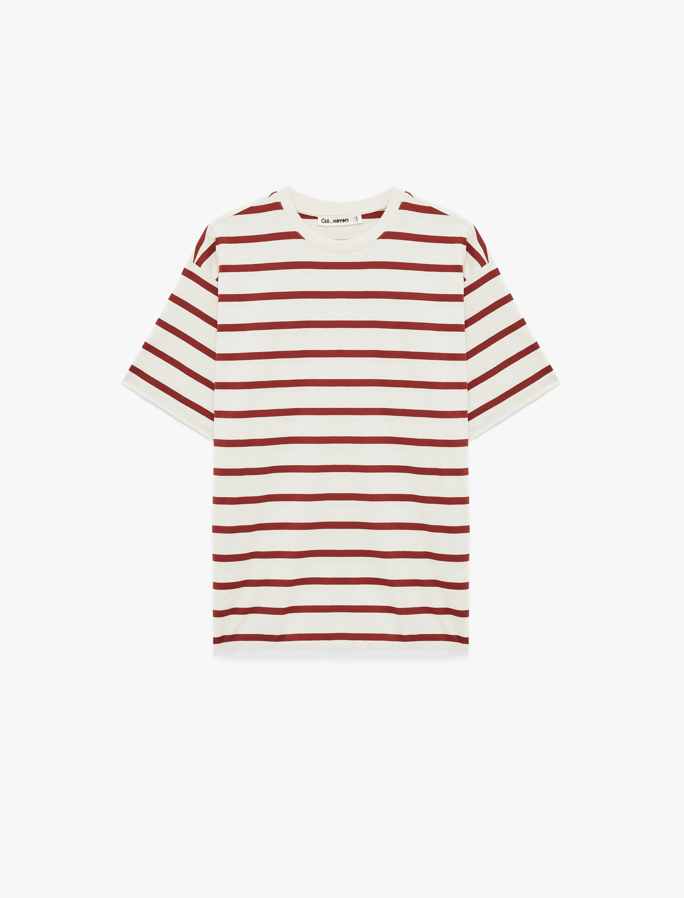   Pamuklu Kısa Kollu Bisiklet Yaka Basic Tişört