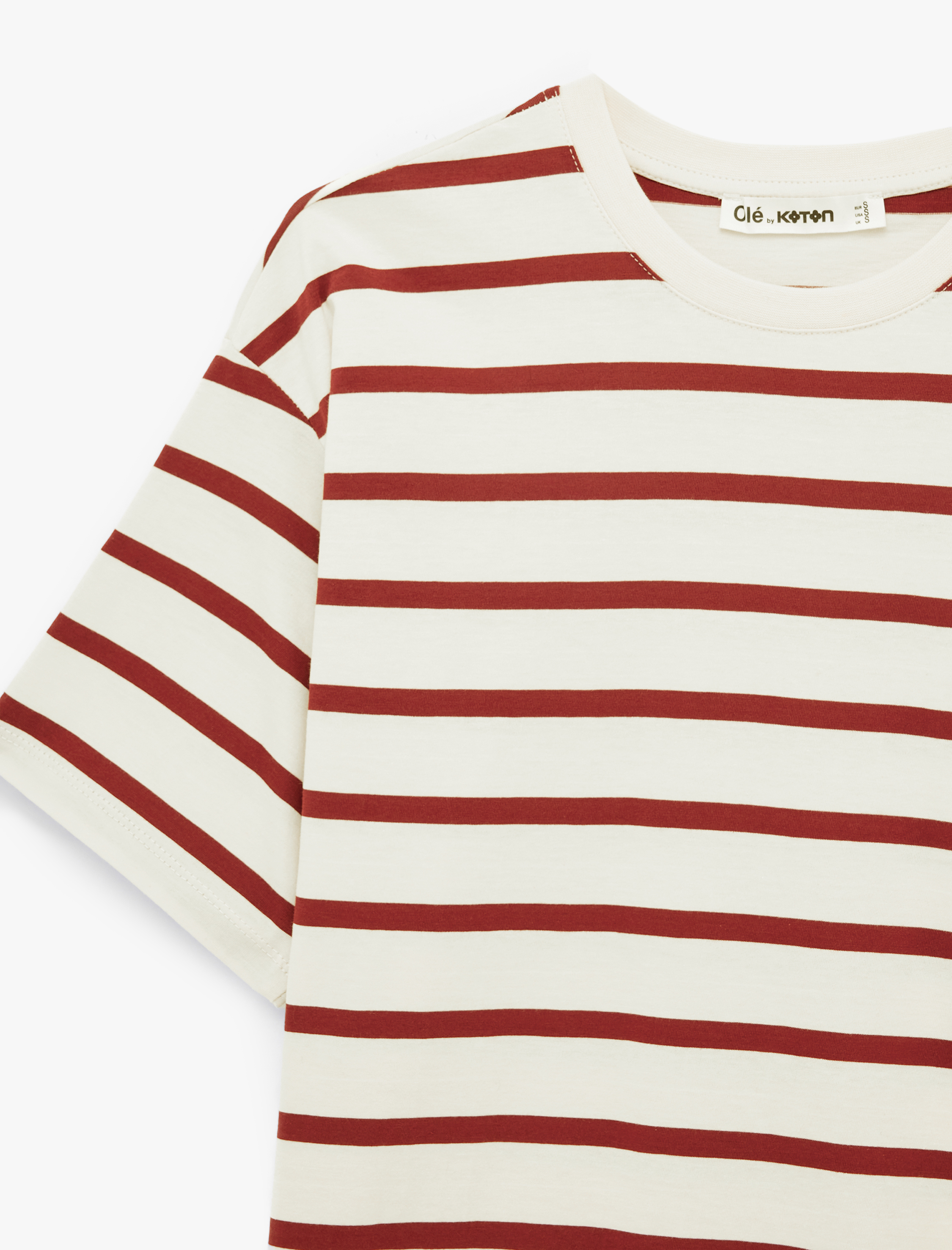   Pamuklu Kısa Kollu Bisiklet Yaka Basic Tişört