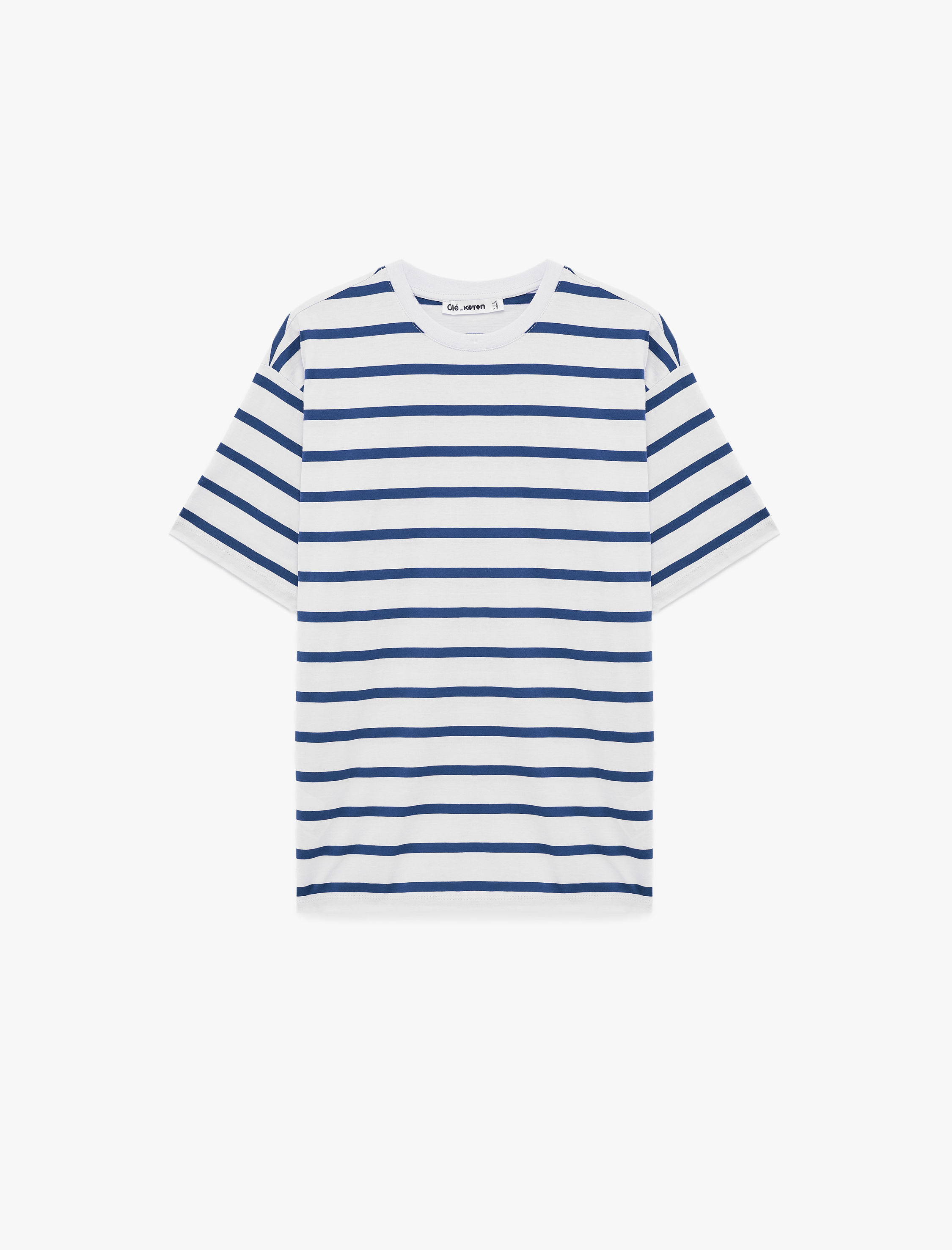   Pamuklu Kısa Kollu Bisiklet Yaka Basic Tişört