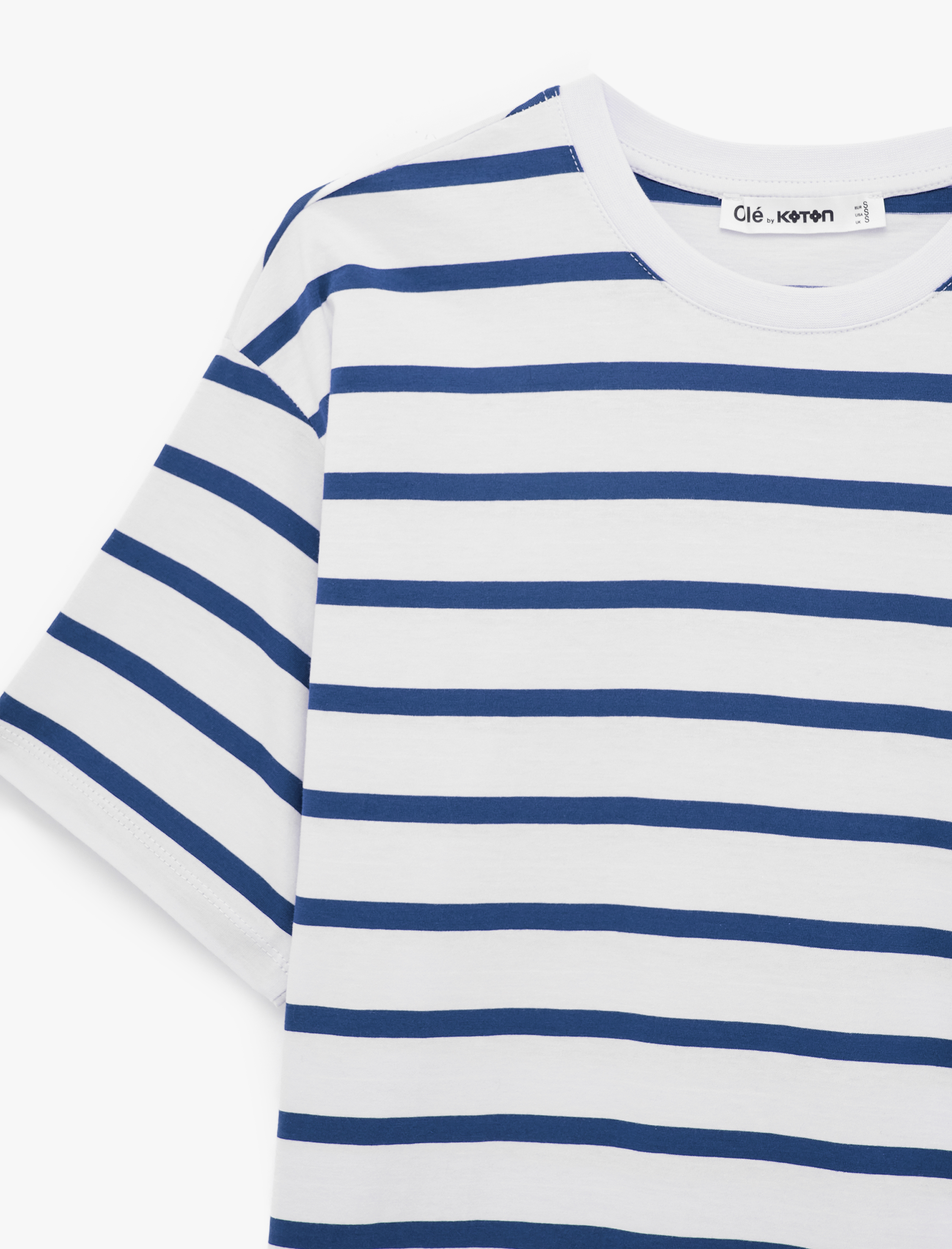   Pamuklu Kısa Kollu Bisiklet Yaka Basic Tişört