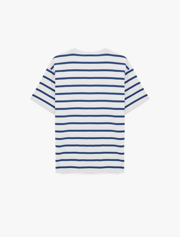  Pamuklu Kısa Kollu Bisiklet Yaka Basic Tişört