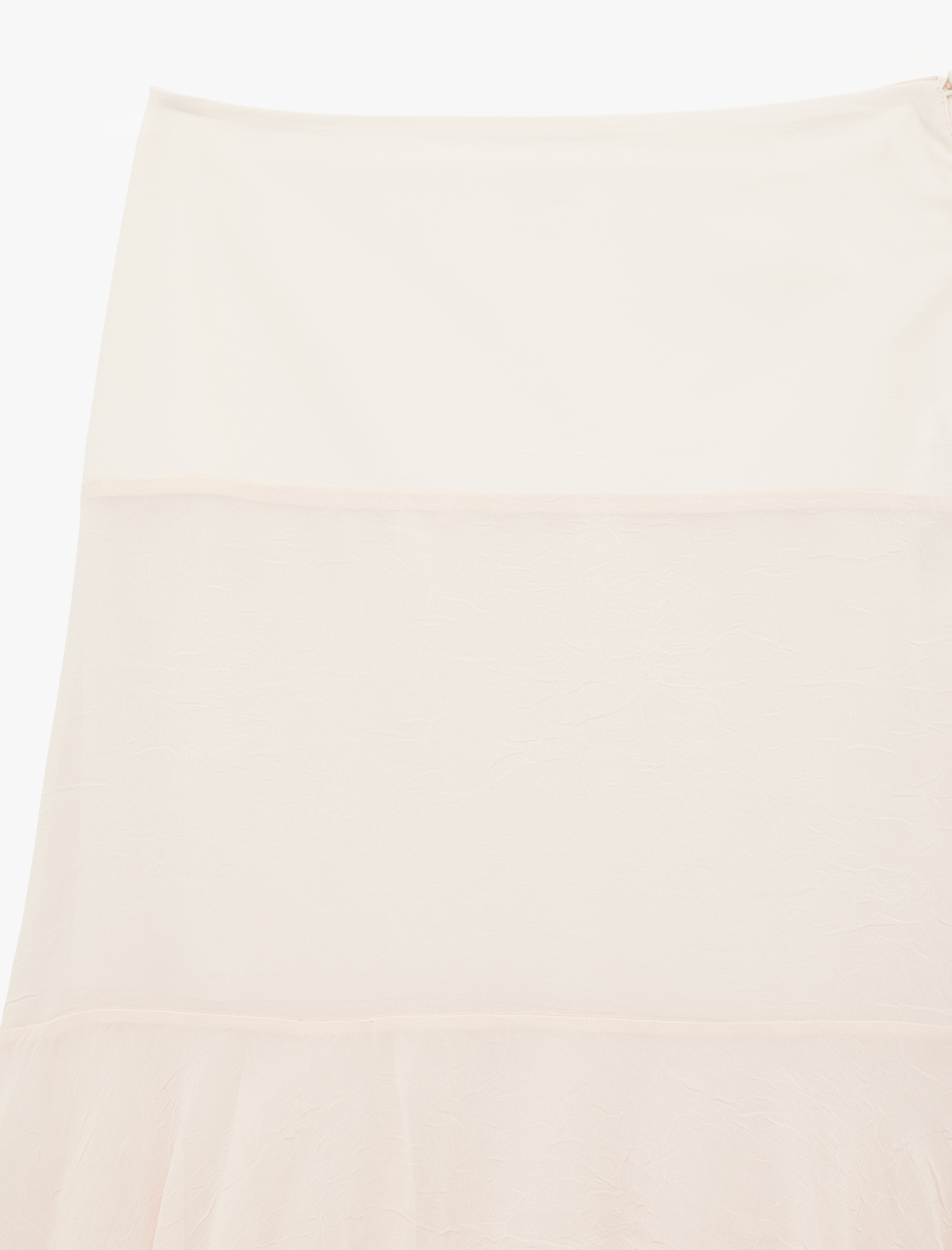   Düğme Detaylı Katmanlı Fırfırlı Şifon Midi Etek