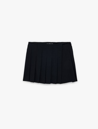 Viskon Karışımlı Kalın Piliseli Mini Etek