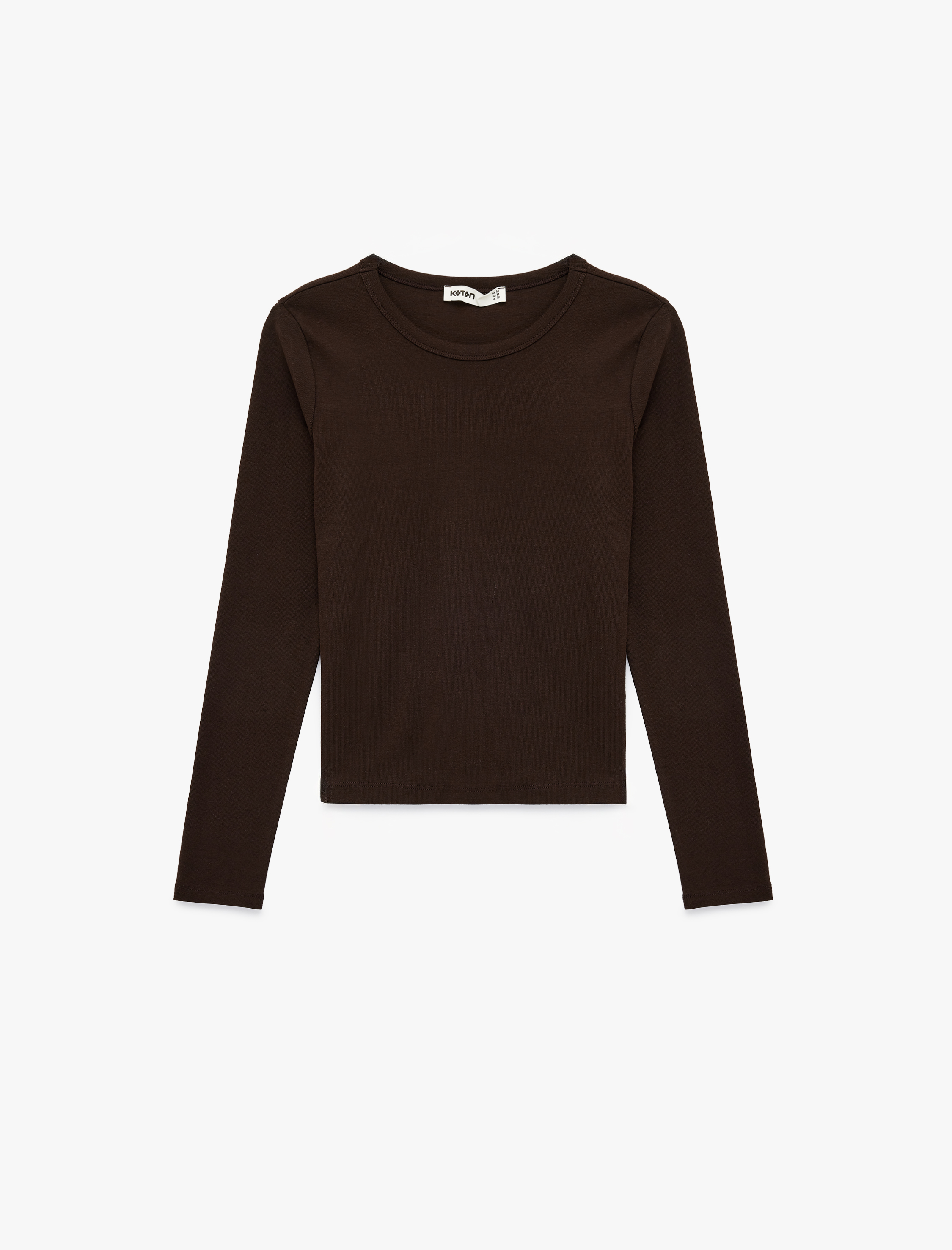   Pamuklu Slim Fit Uzun Kollu Bisiklet Yaka Basic Tişört