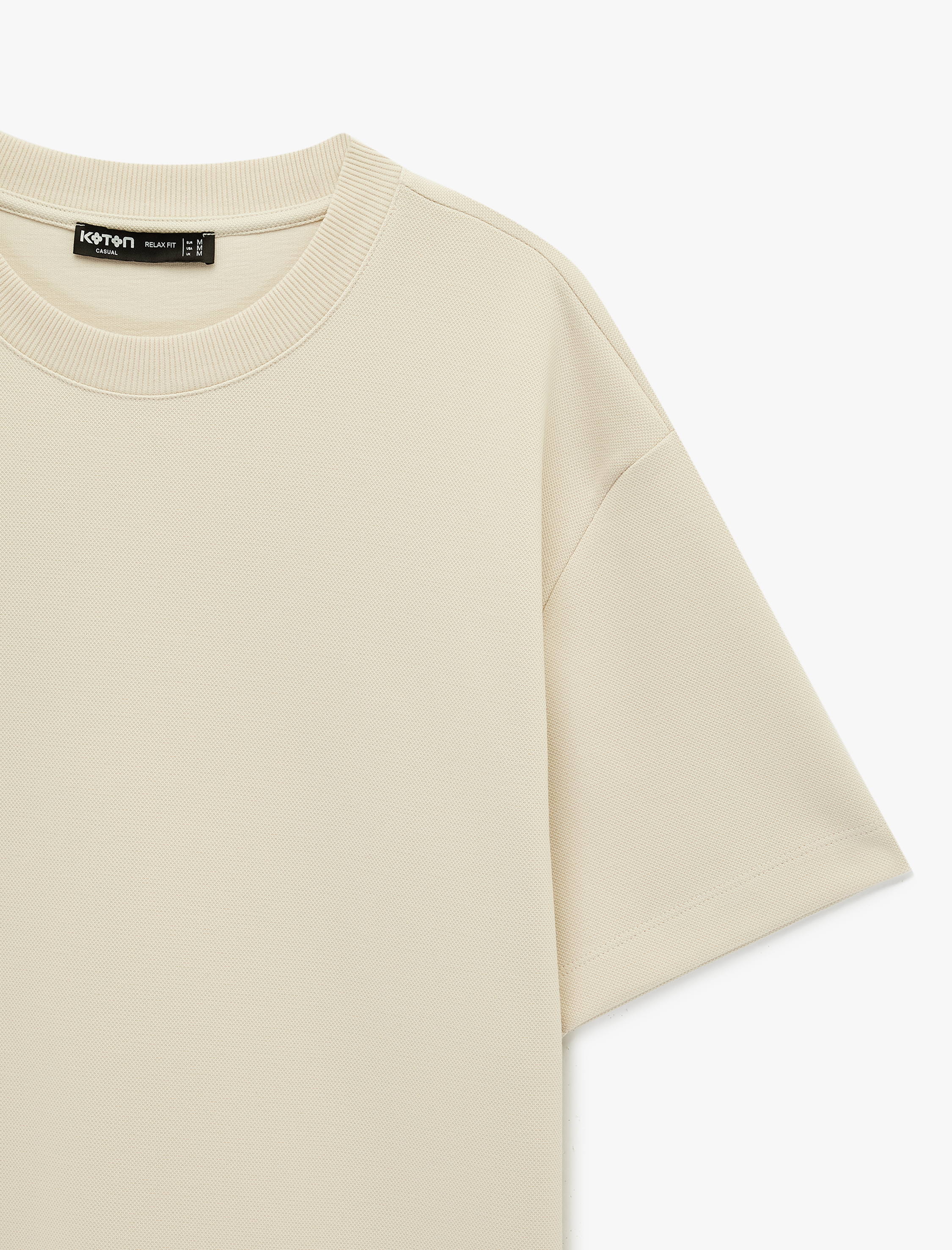   Rahat Kalıp Kısa Kollu Pike Kumaş Pamuklu Bisiklet Yaka Basic Tişört