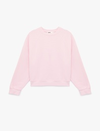 Uzun Kollu Bisiklet Yaka Üç İplik Sweatshirt